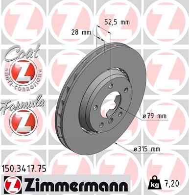 34112227737Z 150.3417.75 Brake Disc