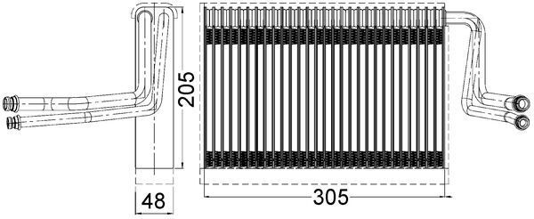 64119290888MO AE 113 000S Evaporator, air conditioning